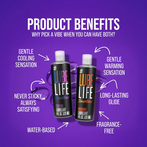 Lubelife Sensations Pleasure Kit Water Based Cooling & Warming Personal Lubricant, for a Tingling and Invigorating Intimate Experience, Lube for Men, Women & Couples, 4Fl Oz (Pack of 2)