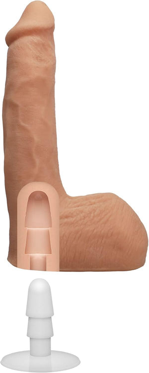 Signature Series - Seth Gamble - 8 Inch Realistic ULTRASKYN Dildo with Removable Vac-U-Lock Suction Cup - F-Machine & Harness Compatible - for Adults Only, Vanilla
