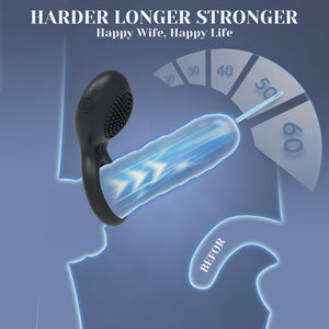 Vibrating Cock Ring Sex Toys - Penis Ring Clitoral Vibrators 2 in 1 Male Ring for Couples Pleasure - Men Sex Toy Stimulation with 5*5 Vibrations Strechy Adult Sensory Toy &, Games