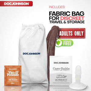 Signature Series - Brickzilla - 13 Inch ULTRASKYN Dildo with Removable Vac-U-Lock Suction Cup - F-Machine & Harness Compatible - for Adults Only, Chocolate