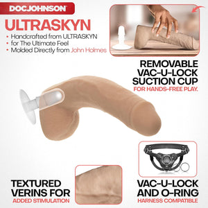 Signature Series - the Legendary John Holmes - 12 Inch Realistic ULTRASKYN Dildo with Removeable Vac-U-Lock Suction Cup - F-Machine & Harness Compatible - for Adults Only, Vanilla