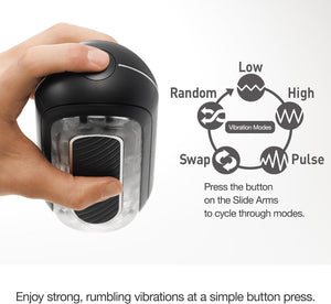 FLIP 0 (Zero) Gravity EV (Electronic Vibration) Male Masturbator, Reusable Sleeve Vibrator, Gravity Black