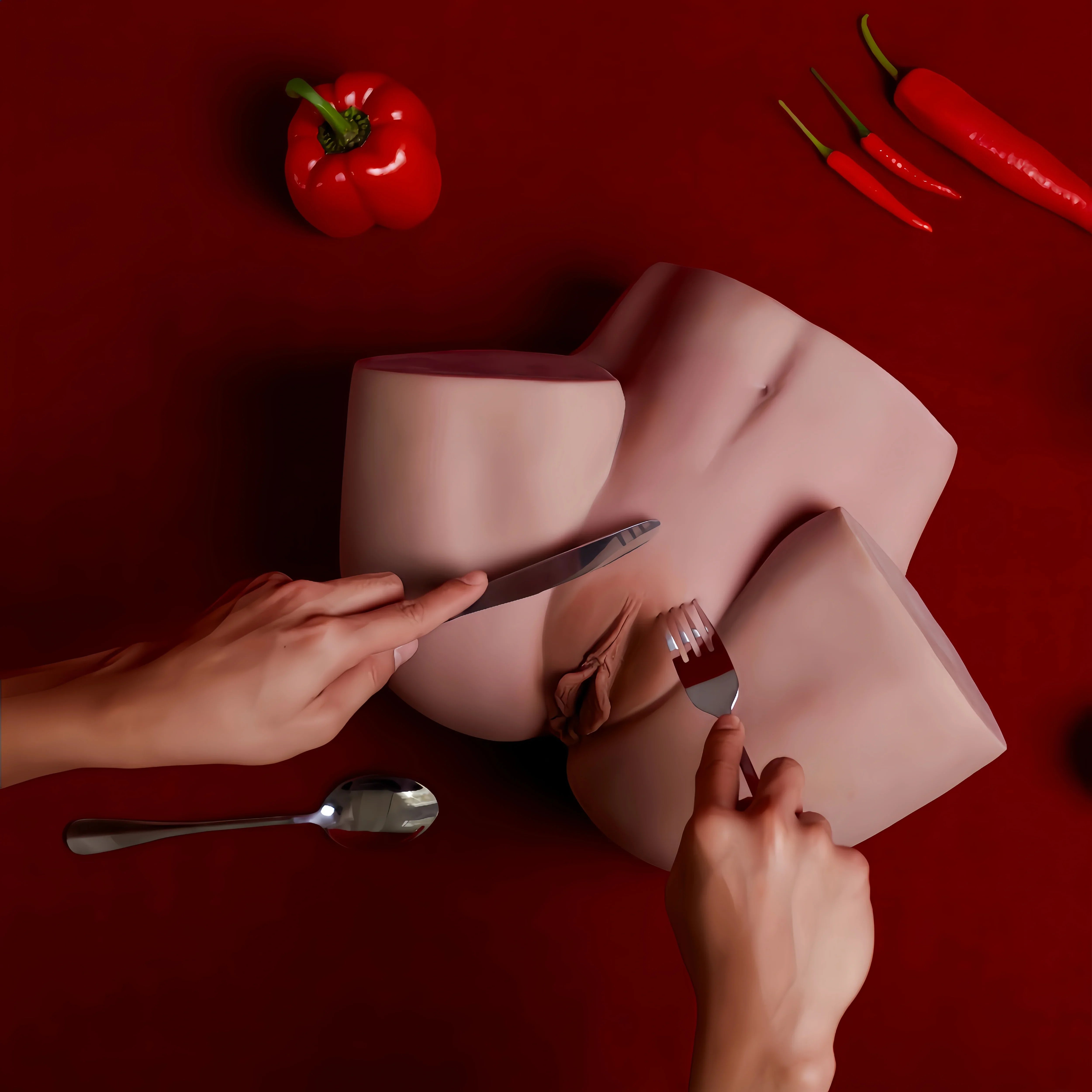 R4 Black-Sexy and Real Realistic 3D Ass Sex Doll Torso