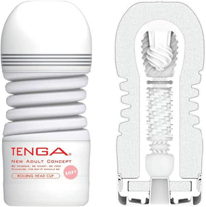 TOC-203S Gentle Rolling Head Pre-Lubricated Male Masturbator Vacuum Cup with Powerful Suction White