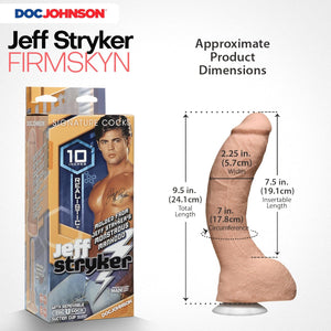 Signature Series - Jeff Stryker - 10 Inch Realistic ULTRASKYN Dildo with Removable Vac-U-Lock Suction Cup - F-Machine & Harness Compatible - for Adults Only, Vanilla