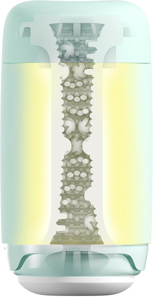 Puffy Mint Green Reusable Male Masturbator Pillowy Soft Pleasure Device