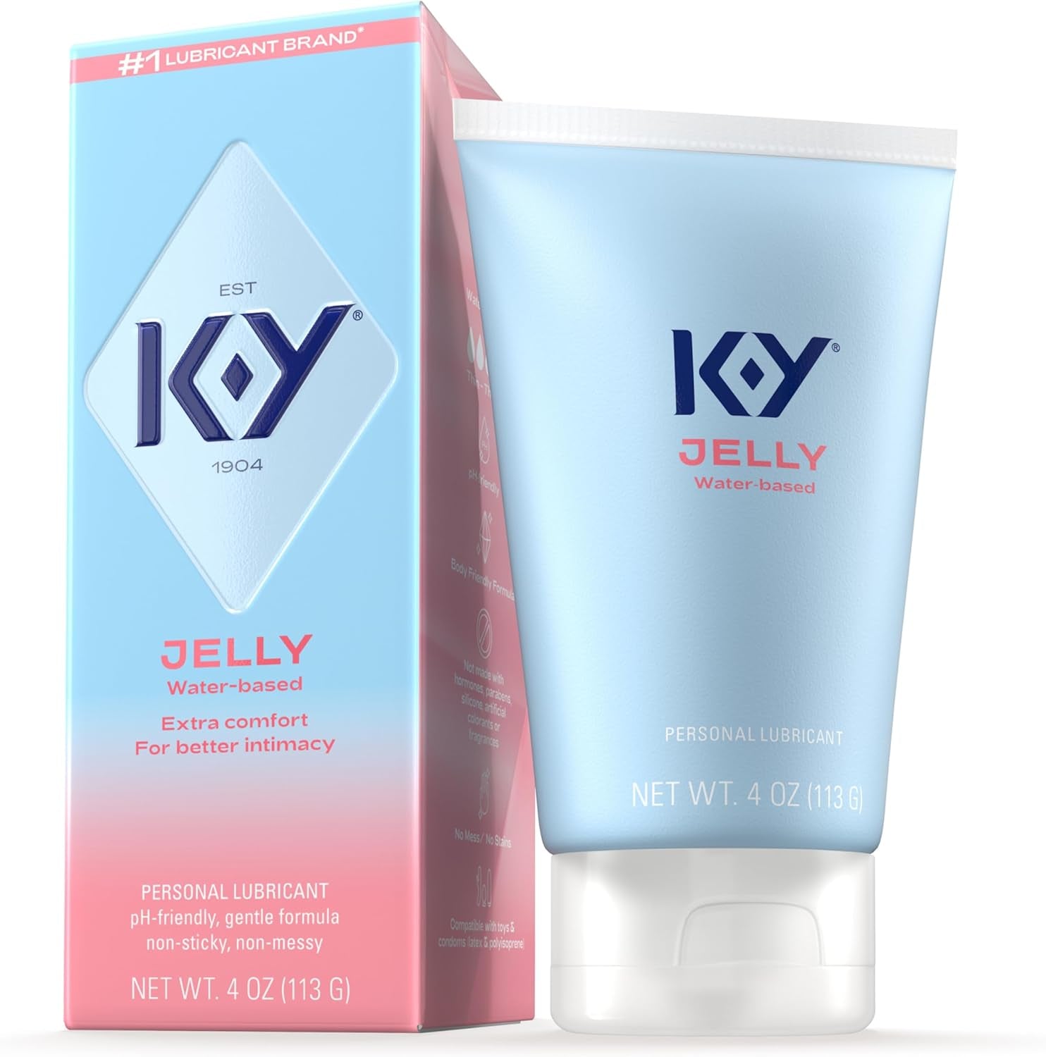 Jelly Personal Lubricant, Body-Friendly Water-Based Formula, Safe for Anal Sex, Safe to Use with Latex Condoms. Glide into a Wetter, Better Experience Every Day. for Men, Women, Couples, 4 FL OZ