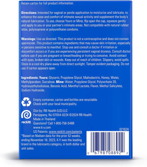 Yours + Mine Couples Personal Lube, Two Personal Lubricants, Water Based Lube for Women & Glycerin-Based Lube for Men, 2 X 1.5 FL OZ