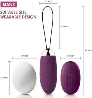 Bullet Vibrator with Remote Control for G Spot Stimulation, Elmer Wireless Vibrating Eggs, Wearable Love Balls with 26 Vibration Patterns, Silicone Clitoral Massager Sex Toys for Women