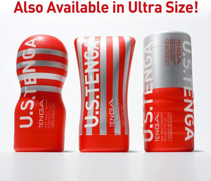 Original Vacuum Cup Male Masturbator Sex Toy, Prelubricated, Smooth Entry Pad, 5.8 Inch Depth, Air Hole Control, Easy to Use Disposable, Red