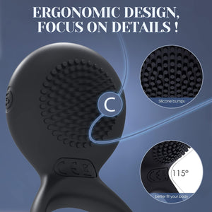 Vibrating Cock Ring Sex Toys - Penis Ring Clitoral Vibrators 2 in 1 Male Ring for Couples Pleasure - Men Sex Toy Stimulation with 5*5 Vibrations Strechy Adult Sensory Toy &, Games