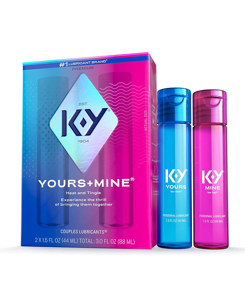 Yours + Mine Couples Personal Lube, Two Personal Lubricants, Water Based Lube for Women & Glycerin-Based Lube for Men, 2 X 1.5 FL OZ