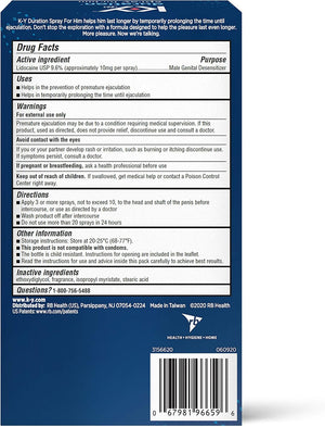Duration Spray for Men, Male Genital Desensitizer Numbing Spray to Last Longer, 0.16 Fl Oz, 36 Sprays, Made with Lidocaine to Help Men Last Longer in Bed