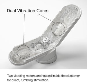FLIP 0 (Zero) Gravity EV (Electronic Vibration) Male Masturbator, Reusable Sleeve Vibrator, Gravity White