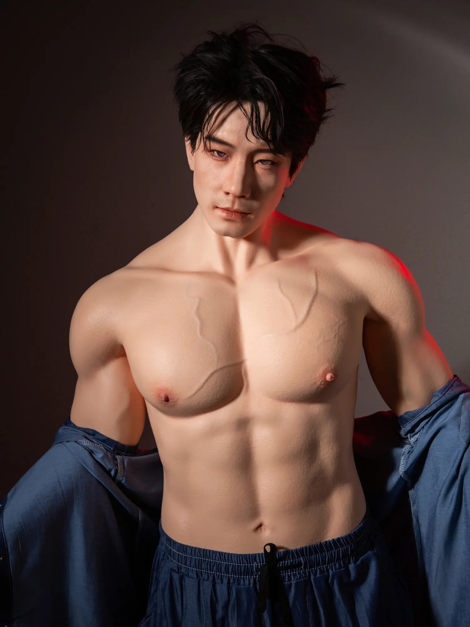 175cm/5ft9-49kg Full Size Hair transplant Asian ROS Sex With Silicone Male Sex Doll | Qita doll