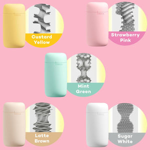 Puffy Custard Yellow Reusable Male Masturbator Pillowy Soft Pleasure Device