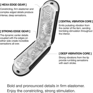 FLIP 0 (Zero) Gravity EV (Electronic Vibration) Male Masturbator, Reusable Sleeve Vibrator, Gravity Black