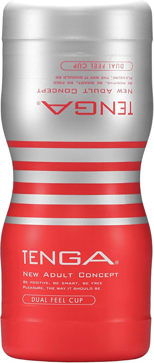 TOC-204 Dual Sensation Pre-Lubricated Male Masturbator Vacuum Cup with Powerful Suction Red