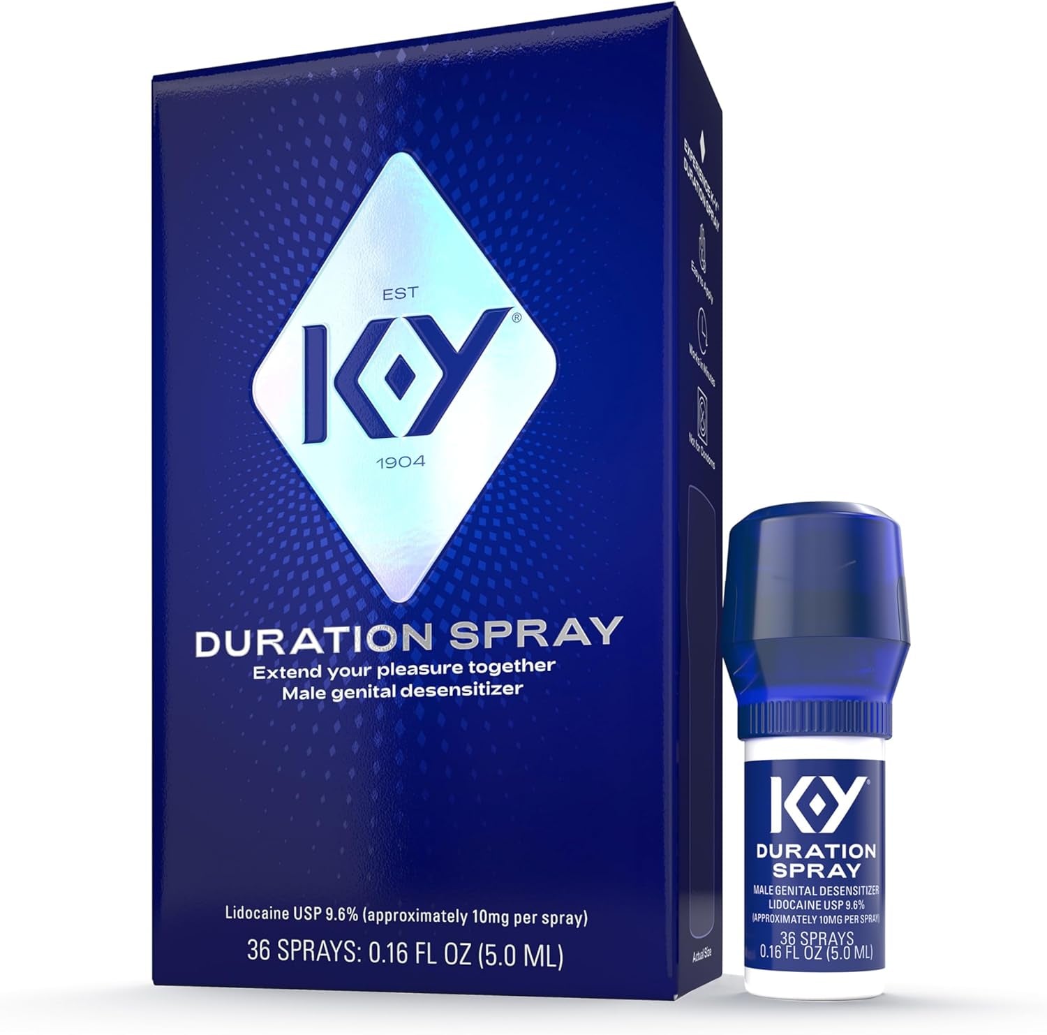 Duration Spray for Men, Male Genital Desensitizer Numbing Spray to Last Longer, 0.16 Fl Oz, 36 Sprays, Made with Lidocaine to Help Men Last Longer in Bed