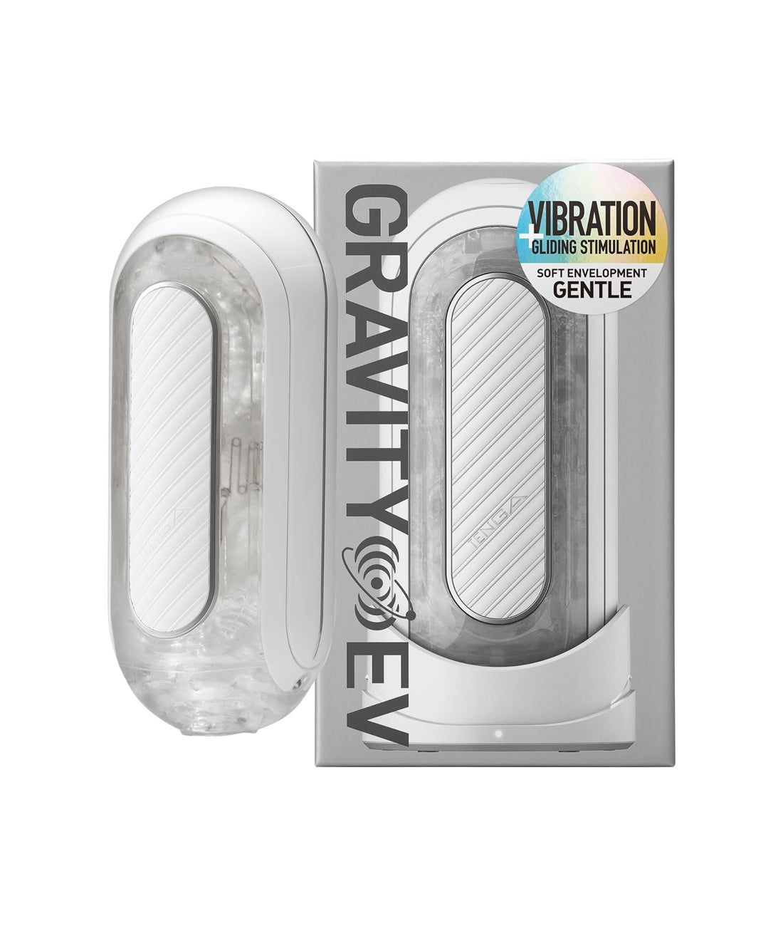 FLIP 0 (Zero) Gravity EV (Electronic Vibration) Male Masturbator, Reusable Sleeve Vibrator, Gravity White