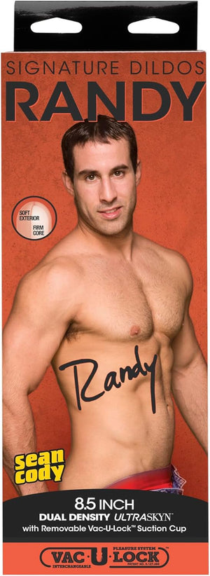 Signature Series - Randy - 8.5 Inch Realistic ULTRASKYN Dildo with Removable Vac-U-Lock Suction Cup - F-Machine & Harness Compatible - for Adults Only, Vanilla