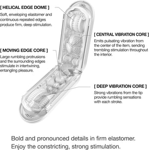 FLIP 0 (Zero) Gravity EV (Electronic Vibration) Male Masturbator, Reusable Sleeve Vibrator, Gravity White