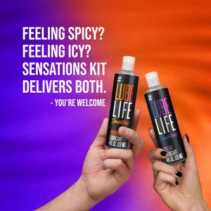 Lubelife Sensations Pleasure Kit Water Based Cooling & Warming Personal Lubricant, for a Tingling and Invigorating Intimate Experience, Lube for Men, Women & Couples, 4Fl Oz (Pack of 2)