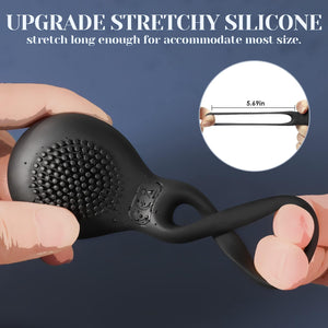 Vibrating Cock Ring Sex Toys -  Penis Ring Clitoral Vibrators 2 in 1 Male Ring for Couples Pleasure - Men Sex Toy Stimulation with 5*5 Vibrations Strechy Adult Sensory Toy &, Games
