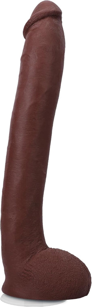 Signature Series - Hollywood Cash - 11 Inch ULTRASKYN Dildo with Removable Vac-U-Lock Suction Cup - F-Machine & Harness Compatible - for Adults Only, Chocolate