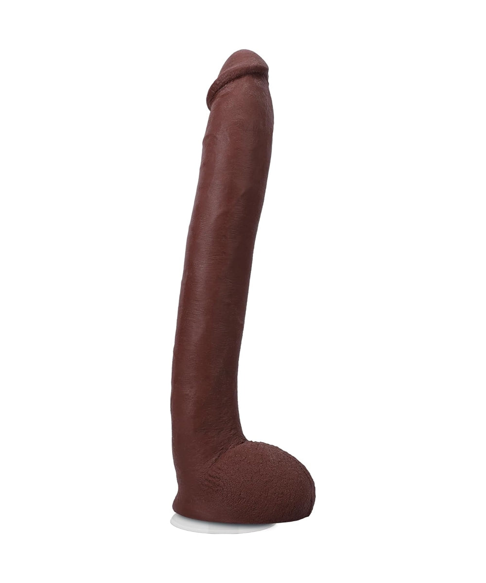 Signature Series - Hollywood Cash - 11 Inch ULTRASKYN Dildo with Removable Vac-U-Lock Suction Cup - F-Machine & Harness Compatible - for Adults Only, Chocolate