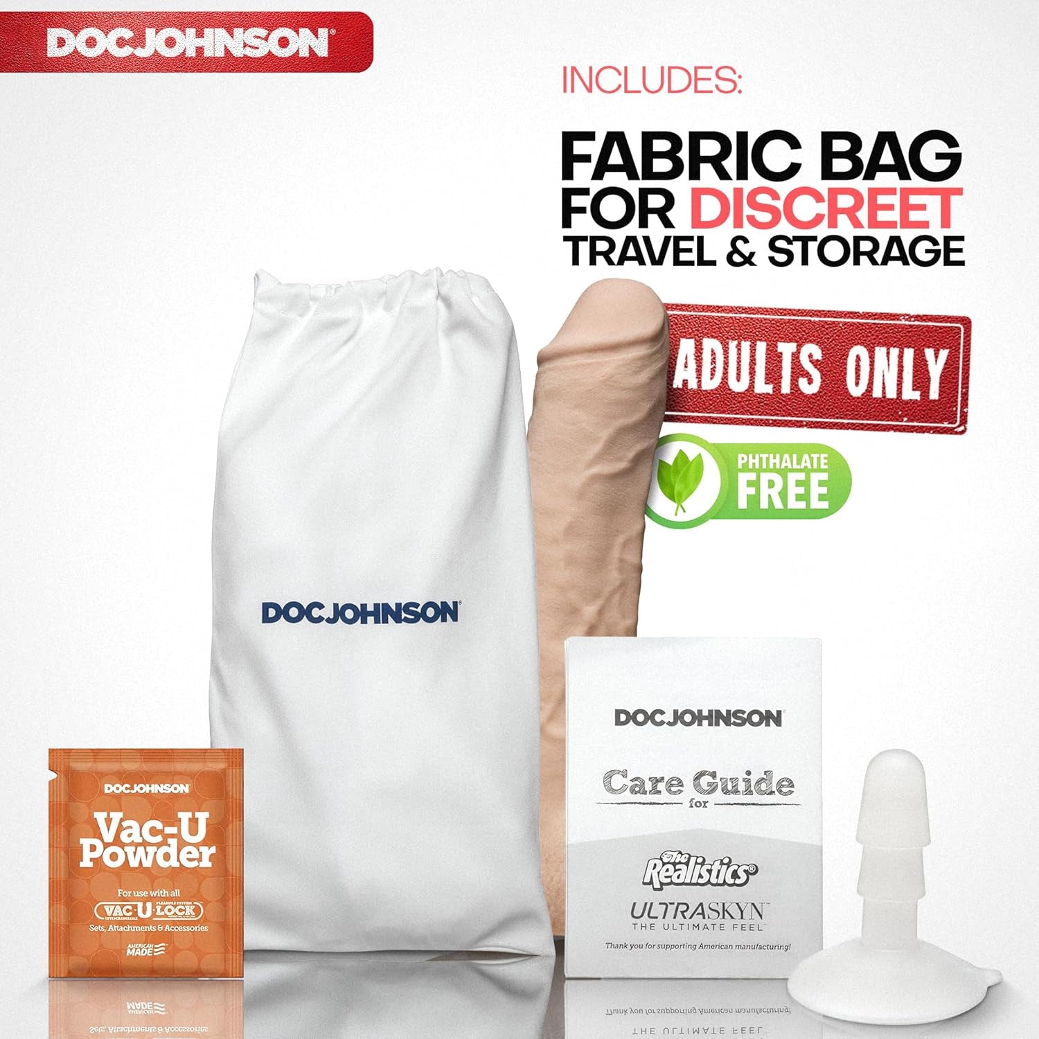 Signature Series - the Legendary John Holmes - 12 Inch Realistic ULTRASKYN Dildo with Removeable Vac-U-Lock Suction Cup - F-Machine & Harness Compatible - for Adults Only, Vanilla