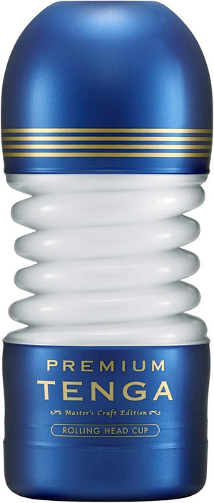 Rolling Head Male Masturbator Vacuum Cup Pleasure Device, Premium Blue