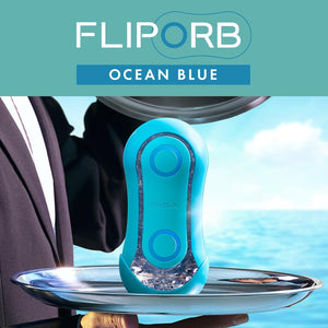 FLIP ORB Ocean Blue Reusable Toy Easy to Clean Male Masturbator, Fully Waterproof