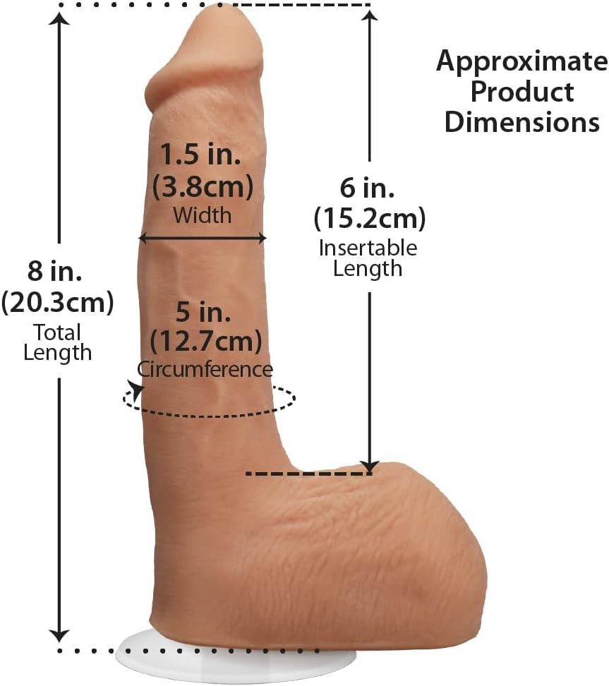 Signature Series - Seth Gamble - 8 Inch Realistic ULTRASKYN Dildo with Removable Vac-U-Lock Suction Cup - F-Machine & Harness Compatible - for Adults Only, Vanilla