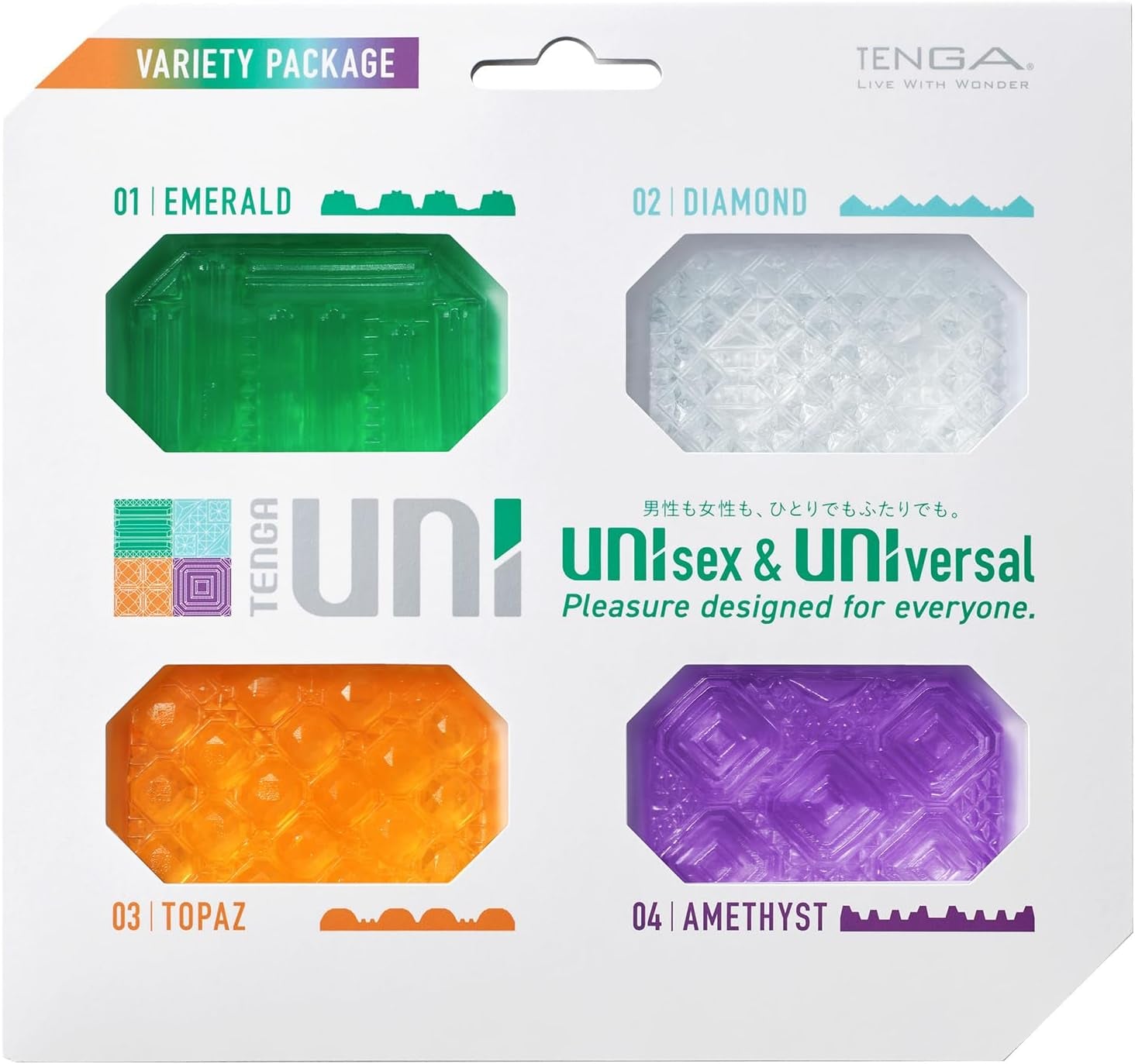 UNI Disposable, One Time Use, Stretchable, Textured, Unisex, Universial, Masturbator Sleeve, Variety Set