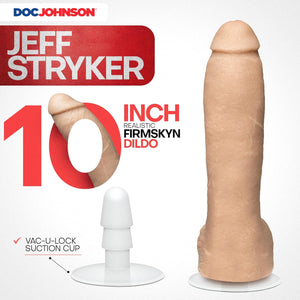 Signature Series - Jeff Stryker - 10 Inch Realistic ULTRASKYN Dildo with Removable Vac-U-Lock Suction Cup - F-Machine & Harness Compatible - for Adults Only, Vanilla