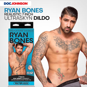 Signature Series - Ryan Bones - 7 Inch Realistic ULTRASKYN Dildo with Removable Vac-U-Lock Suction Cup - F-Machine & Harness Compatible - for Adults Only, Vanilla