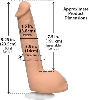 Signature Series - Small Hands - 9 Inch Realistic ULTRASKYN Dildo with Removable Vac-U-Lock Suction Cup - F-Machine & Harness Compatible - for Adults Only, Vanilla