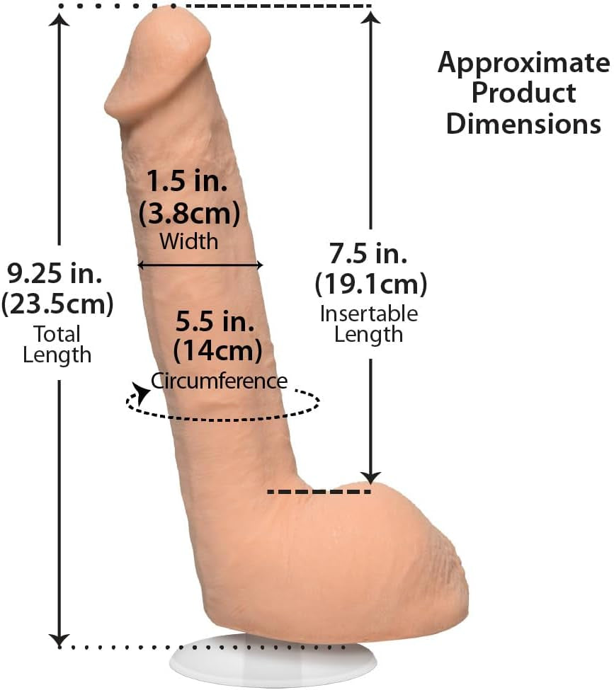 Signature Series - Small Hands - 9 Inch Realistic ULTRASKYN Dildo with Removable Vac-U-Lock Suction Cup - F-Machine & Harness Compatible - for Adults Only, Vanilla