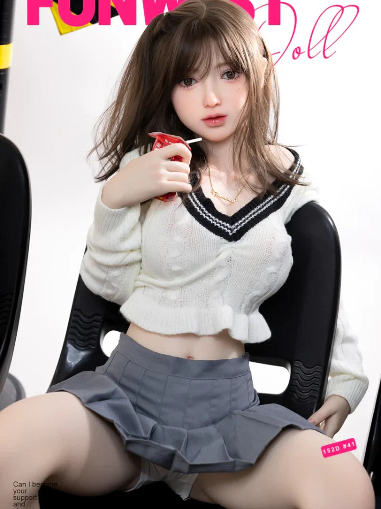 152cm(5ft）D Cup White Amy TPE Petite Mini Sex Doll – Realistic Silicone Body for Ultimate Pleasure｜Fun West Doll