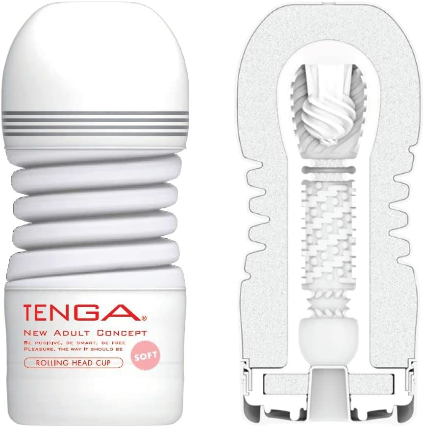 TOC-203S Gentle Rolling Head Pre-Lubricated Male Masturbator Vacuum Cup with Powerful Suction White