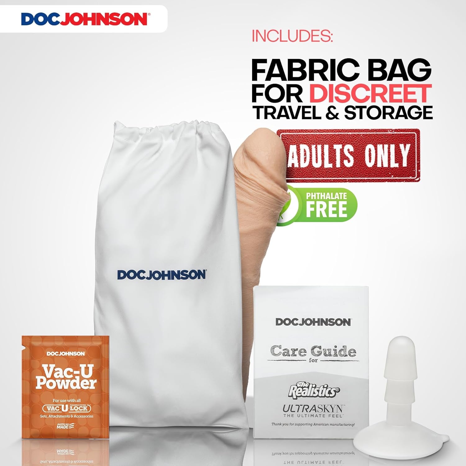 Signature Series - Ryan Bones - 7 Inch Realistic ULTRASKYN Dildo with Removable Vac-U-Lock Suction Cup - F-Machine & Harness Compatible - for Adults Only, Vanilla