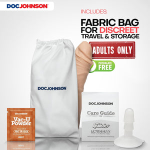 Signature Series - Ryan Bones - 7 Inch Realistic ULTRASKYN Dildo with Removable Vac-U-Lock Suction Cup - F-Machine & Harness Compatible - for Adults Only, Vanilla