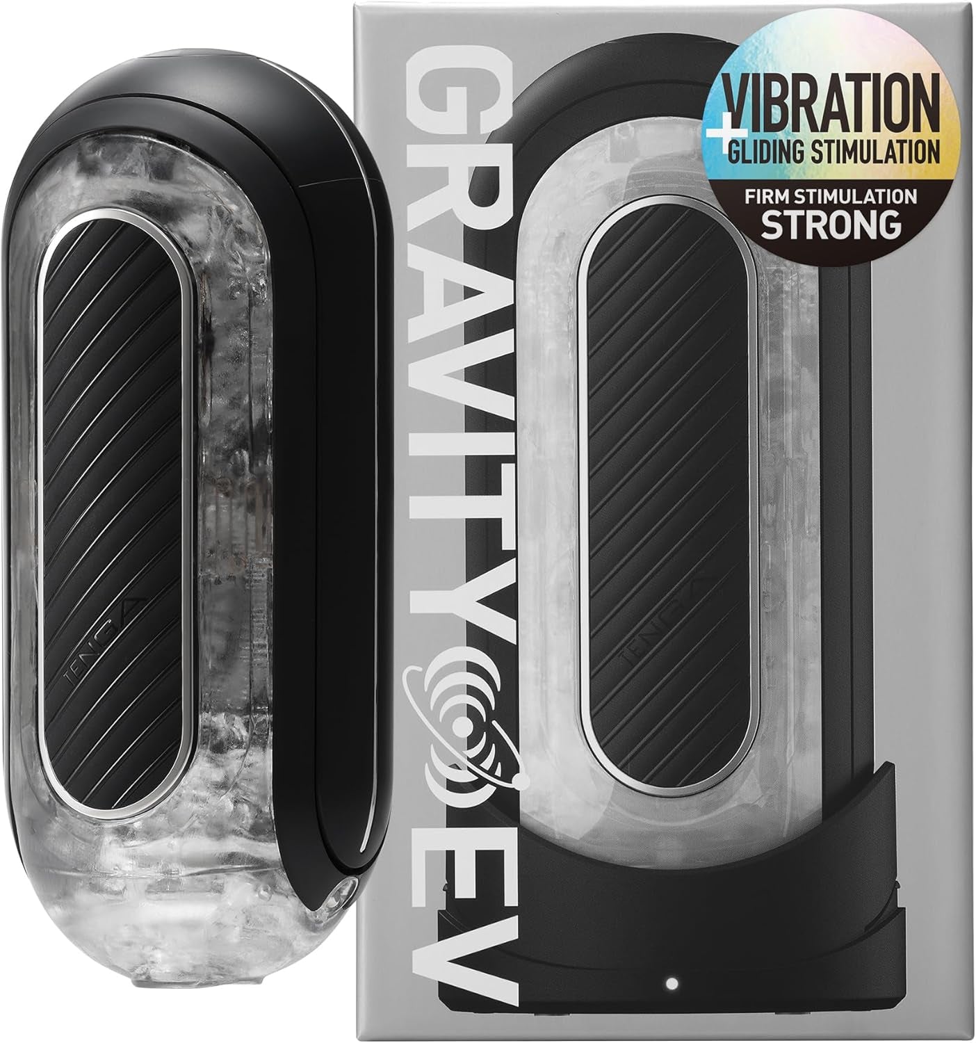 FLIP 0 (Zero) Gravity EV (Electronic Vibration) Male Masturbator, Reusable Sleeve Vibrator, Gravity Black