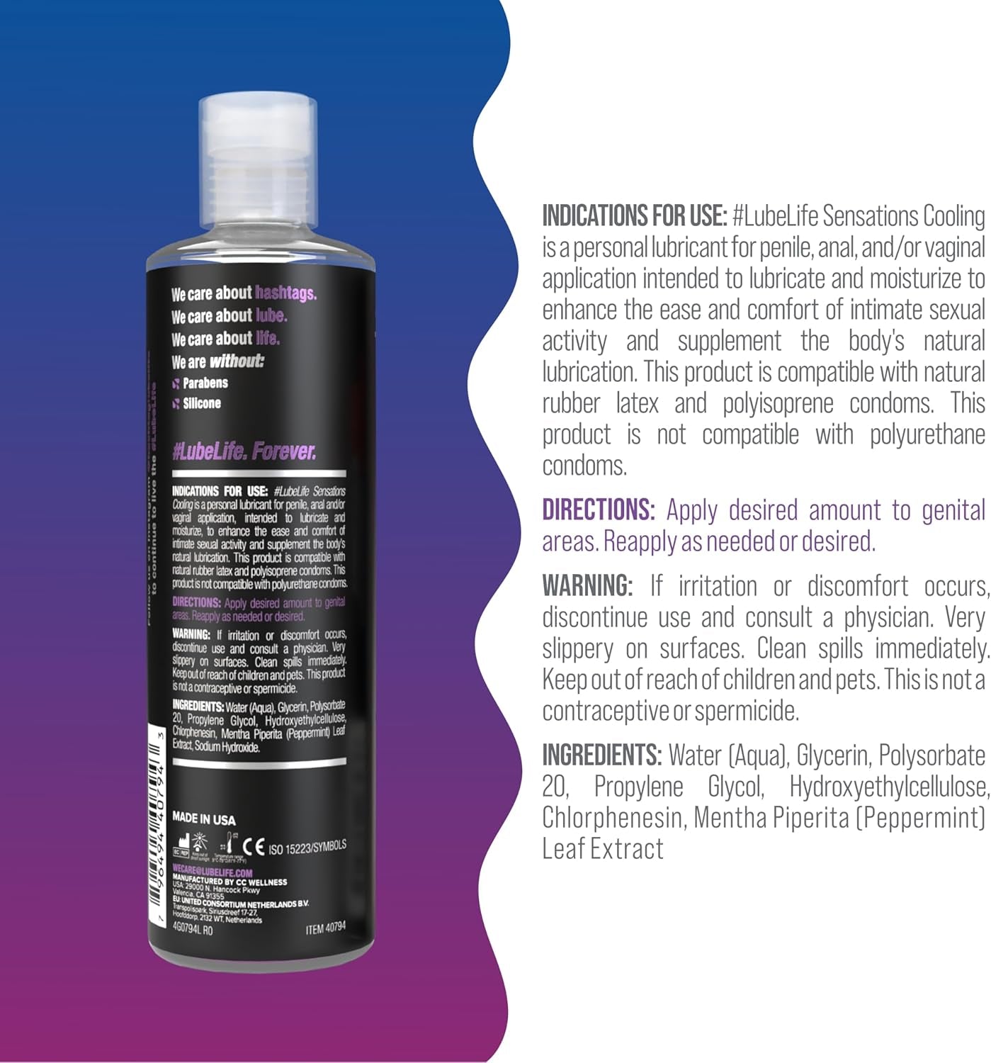 Lubelife Sensations Pleasure Kit Water Based Cooling & Warming Personal Lubricant, for a Tingling and Invigorating Intimate Experience, Lube for Men, Women & Couples, 4Fl Oz (Pack of 2)