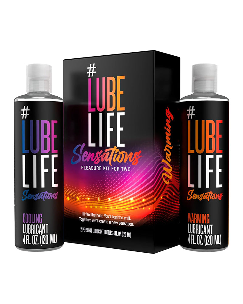Lubelife Sensations Pleasure Kit Water Based Cooling & Warming Personal Lubricant, for a Tingling and Invigorating Intimate Experience, Lube for Men, Women & Couples, 4Fl Oz (Pack of 2)