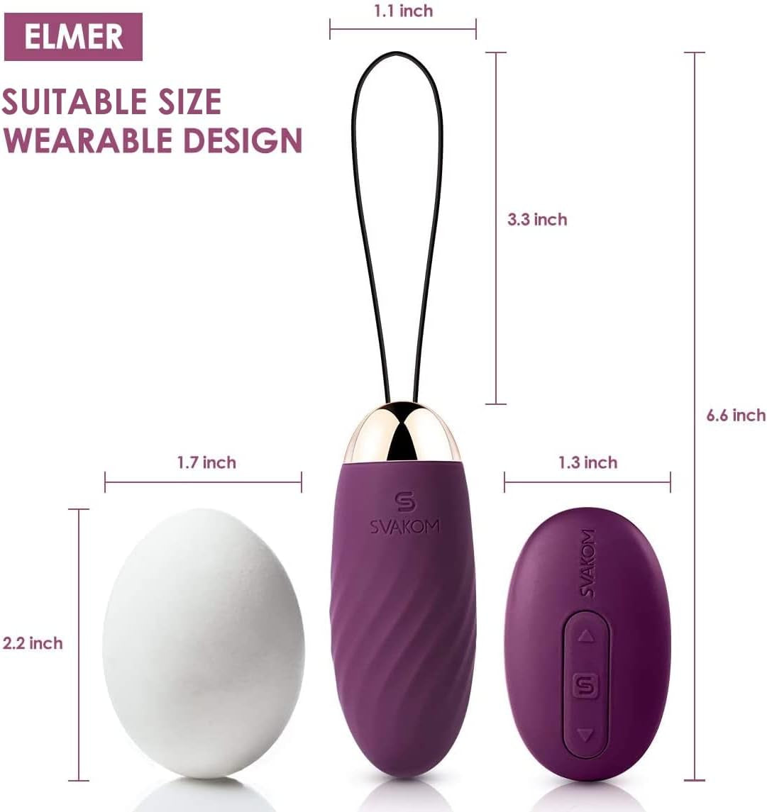 Bullet Vibrator with Remote Control for G Spot Stimulation, Elmer Wireless Vibrating Eggs, Wearable Love Balls with 26 Vibration Patterns, Silicone Clitoral Massager Sex Toys for Women