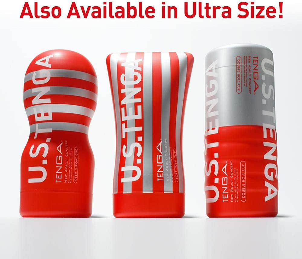 Original Vacuum Cup Male Masturbator Sex Toy, Prelubricated, Smooth Entry Pad, 5.8 Inch Depth, Air Hole Control, Easy to Use Disposable, Red