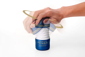 Rolling Head Male Masturbator Vacuum Cup Pleasure Device, Premium Blue