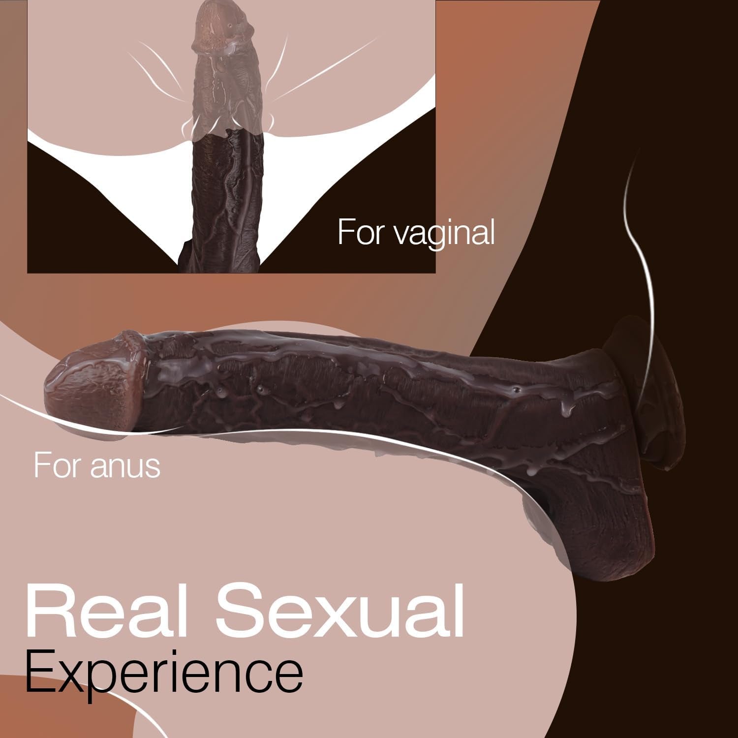 11 Inch Realistic Big Black Dildo Sex Toy, Skin-Like Huge Thick Dildo with Strong Suction Cup for Hands-Free, Lifelike Silicone Sex Toys for Vagina Anal Stimulation